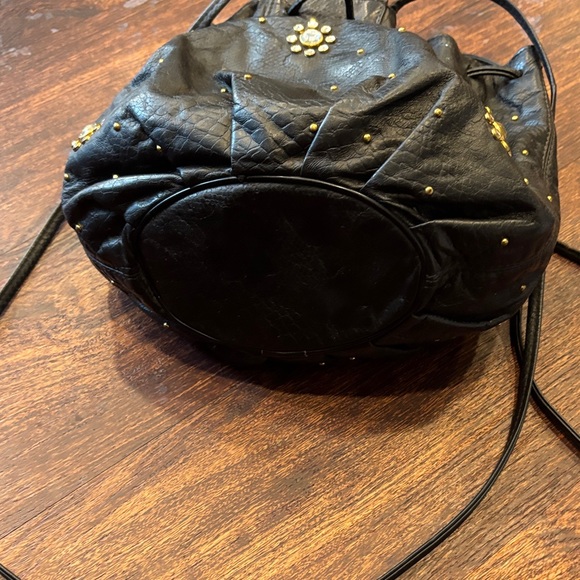 Chic Black Leather Mini Bag with Stud Accents - Picture 4 of 6